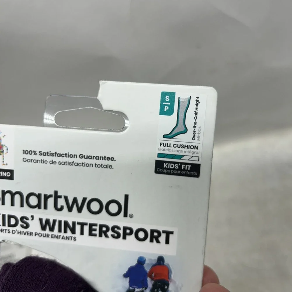 Smartwool Kids Size S Gray Wintersport Full Cushion Bear Pattern Calf Socks